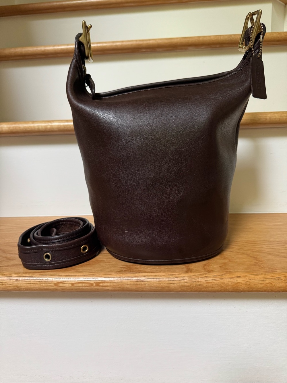 Vintage Coach Helen's Legacy 9953 Mahogany Brown Leather Duffle Bag from Turkey - Picture 2 of 15